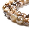 Electroplated Natural Tiger Eye Round Beads Strands G-L598-A04-02-4