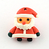 Handmade Christmas Santa Claus Polymer Clay Pendants CLAY-R060-32-1