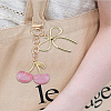 1Pc Cherry & Bowknot Alloy Resin Pendant Decorations HJEW-LP0001-75A-3