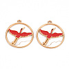 Eco-Friendly Alloy Enamel Pendants ENAM-T011-82A-NR-2