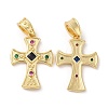 Brass Micro Pave Cubic Zirconia Pendants KK-M246-05G-1