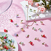 100Pcs 10 Colors Acrylic Charms PALLOY-HY00046-4