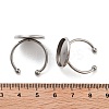 Tarnish Resistant 304 Stainless Steel Open Cuff Ring Components STAS-B072-09F-P-3
