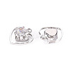 Brass Micro Pave Clear Cubic Zirconia Pendants KK-Q253-001P-B-2
