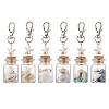 Natural Lapis Lazuli/Amethyst/Carnelian/Citrine/Rose Quartz/Amazonite Chip & Shell Beads inside Glass Wishing Bottle Pendant Decorations HJEW-JM03221-2