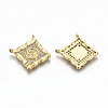 Brass Micro Pave Clear Cubic Zirconia Pendant Link ZIRC-S067-132-NF-2