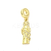Brass Micro Pave Cubic Zirconia Saint European Dangle Charms KK-D325-27G-03-1