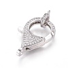 Brass Micro Pave Cubic Zirconia Lobster Claw Clasps ZIRC-F109-07P-2