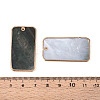 Natural Black Lip Shell Pendants with Golden Brass Edge BSHE-T014-22-3