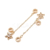 Rack Plating Star Brass Clear Cubic Zirconia European Safety Chains KK-F879-23G-2