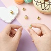 5Pcs 5 Styles Donut & Cake Rack Plating Brass Enamel Beads KK-CJ0002-83-4