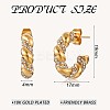 Clear Cubic Zirconia Twist Rope C-shape Stud Earrings JE941A-3