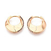 Brass Micro Pave Zirconia Moon Hoop Earrings EJEW-T048-37B-G-1