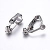 Tarnish Resistant 304 Stainless Steel Clip-on Earring Converters Findings STAS-O110-20P-5