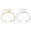 2Pcs 2 Colors 304 Stainless Steel Cross Link Chain Bracelet Making AJEW-JB01299-1