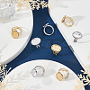 8Pcs 2 Colors 304 Stainless Steel Cuff Ring Findings FIND-ME0003-36-3