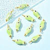 10Pcs Evil Eye Fish Shaped Glazed Porcelain Pendants PALLOY-YW00086-03-1