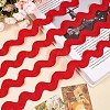 10 Yards Polyester Wavy Fringe Trim Ribbon OCOR-GF0002-49C-4