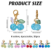 32Pcs 8 Colors Cherry Acrylic & Glass Pendant Decoration HJEW-CA00041-2