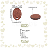 30Pcs Oval Wood Stud Earring Findings WOOD-UN0001-06-3