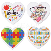 8Pcs 4 Style Heart Silicone Focal Beads SIL-SC0001-65-1