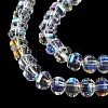 Transparent Electroplate Glass Beads Strands GLAA-Q099-H01-09-4