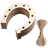 Horseshoe Wood Pendant Decorations WOOD-WH034-90-1