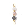 Natural Baroque Keshi Pearl Two Sides Polished Beaded Links Connector Charms PALLOY-JF04813-2