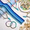 10 Strands 5 Colors Flat Round Handmade Polymer Clay Beads CLAY-SZ0002-02D-5