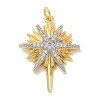 Brass Micro Pave Cubic Zirconia Pendants KK-B124-08GP-01-1