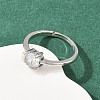 Brass Micro Pave Cubic Zirconia Finger Rings for Women RJEW-B153-02P-3