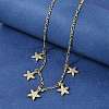 Brass Micro Pave Clear Cubic Zirconia Starfish Pendant Necklaces NJEW-B157-06G-3