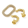 Rack Plating Brass Micro Pave Clear Cubic Zirconia Fold Over Clasps KK-A234-021B-G-2