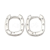 Brass Oval with Polka Dot Hoop Earrings for Woman EJEW-F314-02A-P-1