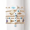 7Pcs 7 Style Evil Eye Lampwork & Glass Seed & Brass Beaded Stretch Bracelets Set for Women BJEW-JB09249-02-1