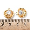 Brass Micro Pave Cubic Zirconia Shell Shape Charms KK-Z136-56G-01-3