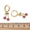 Brass Cubic Zirconia Hoop Earrings EJEW-R016-16G-3