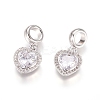 Brass Micro Pave Cubic Zirconia European Dangle Charms ZIRC-E163-18P-2