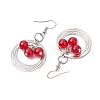 4 Pairs Brass & Glass & 304 Stainless Steel Dangle Earrings EJEW-JE06258-5