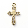 Brass Micro Pave Cubic Zirconia Pendants ZIRC-G157-02G-1