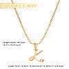 1pc Brass Chain & 304 Stainless Steel Letter Pendant Necklaces NJEW-LP0001-40K-G-2