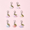 8Pcs 8 Colors Flower Acrylic Pendant Decorations HJEW-FS00034-03-7