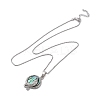 Rack Plating Natural Paua Shell Pendants Necklace NJEW-B104-01P-3