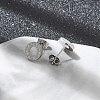 304 Stainless Steel Micro Pave Clear Cubic Zirconia Stud Earrings STAS-Z107-01P-02-3