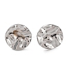 Non-Tarnish 304 Stainless Steel Textured Flat Round Ear Studs for Women EJEW-P234-11P-1
