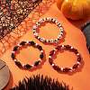 3Pcs 3 Colors Synthetic Turquoise & Glass Seed Beads Bracelets BJEW-JB12170-1