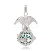 Silver Color Plated Brass Hollow Round Cage Pendants LS-KK-J248-07S-2
