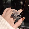 Alloy & Rhinestone/Synthetic Quartz Cuff Rings FS-WGD97BC-09-1