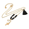 Golden Tone 304 Stainless Steel Cross Pendant Necklaces NJEW-A032-02G-02-2