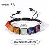 Natural Quartz Crystal & Amethyst & Sodalite & Green Aventurine & Red Aventurine & Tiger Eye & Red Jasper Cone Beaded Braided Bead Bracelets FS-WGE3E5A-13-1